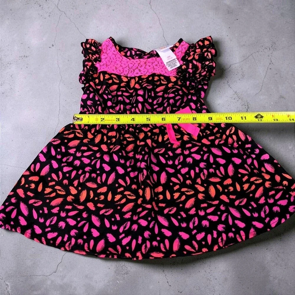 Vintage Circo Baby Girl Dress 18M Black Pink‎ Lace Floral Party Sun Dress Target